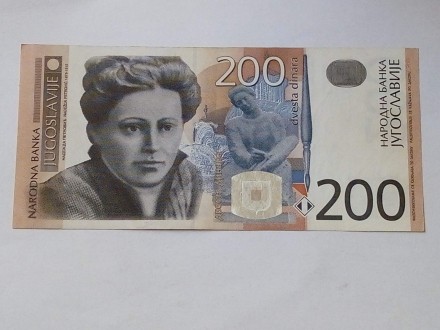200 Dinara 2001.godine - Jugoslavija - Odlicna -