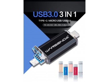 3u1 MULTI USB 3.0 OTG USB Flash: Type-C i Micro USB
