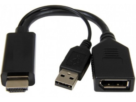 A-HDMIM-DPF-01 Gembird Active 4K HDMI to DisplayPort adapter, black