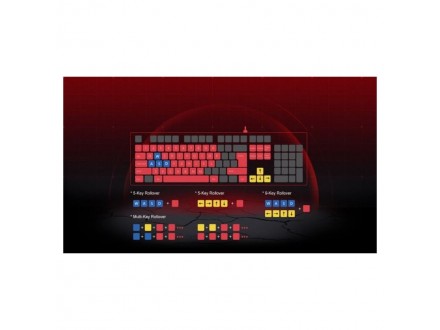 A4-Q135 A4Tech Bloody illuminate gejmerska tastatura, NEON Light, US-LAYOUT, black, USB