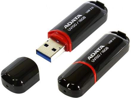 AData USB Fleš 16GB USB 3.0 Crni, AUV150-16G-RBK