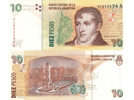 ARGENTINA 10 Pesos 2003 (2014) UNC, P-354