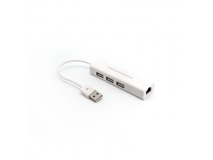 Adapter USB 2.0 na RJ45 i USB HUB 3 porta 2u1 JWD-U25