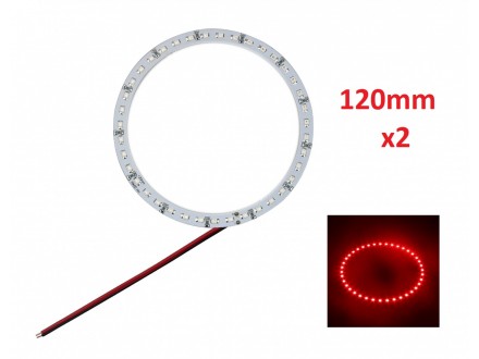 Angel eyes prstenovi - LED - 120mm / 104mm - Crveni