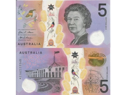 Australia 5 dollars 2016. UNC Polimer