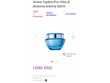 Avon Anew Hydra Pro Vita D dnevna krema-novo