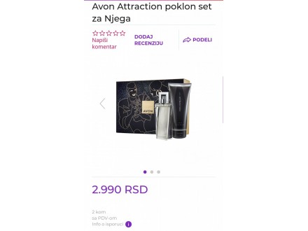 Avon Attraction muški poklon set- novo