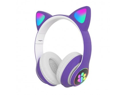 Bluetooth slusalice Cat Ear ljubicaste