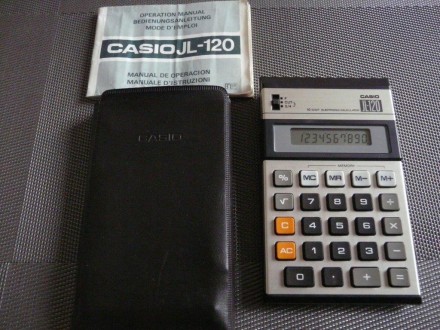 CASIO JL-120 - stari kalkulator sa futrolom i uputstvom