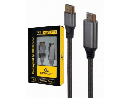 CC-DP-HDMI-4K-6 Gembird DisplayPort na HDMI interface kabl,4K at 60 Hz, Premium Series 1.8m