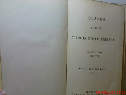 CLARK S - FOREIGN THEOLOGICAL LIBRARY - THE OLD TESTAME