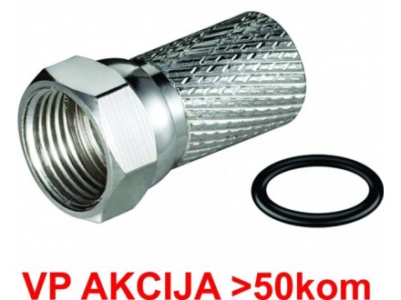 CON-FC-001RING **  F male connector for RG6 cable, 6.6mm, Zinc,with water proof ring - min.25kom(10)