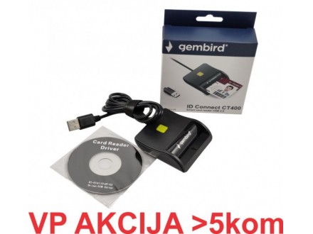 CRDR-CT400 ** Gembird Smart card reader USB 2.0 Citac za licne karte, saobracajne, bankarske (699)