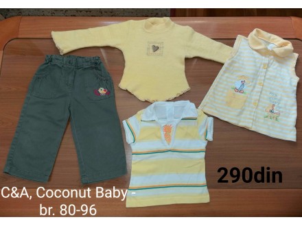 C&A pantalone majica prsluk za bebe devojčice br. 80-86