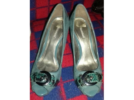 Cipele-Graceland-br.39-prevrnuta koža-zelene boje
