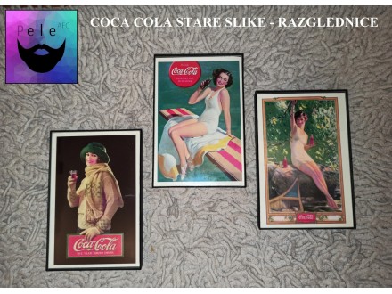 Coca Cola slike - razglednice 3kom - TOP PONUDA