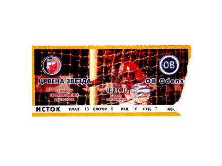 Crvena Zvezda-OB Odense,2003,ulaznica za mec.