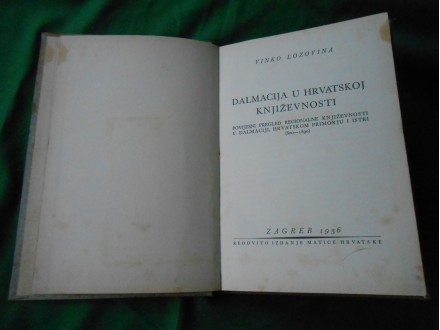 Dalmacija u hrvatskoj književnosti 800-1890.g.