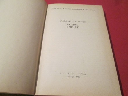 Dictionar Frazeologic Roman-englez Bucuresti 1966