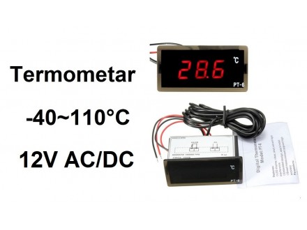 Digitalni termometar sa sondom -40-110°C - 12V
