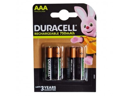 Duracell 750mAh AAA R3 MN2400, PAK4 CK,punjive NiMH baterije (rechargeable Duralock StayCharged 3g