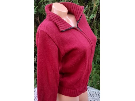 Džemper vuneni  ,,Sash Colection`bordo na raskopčavanje