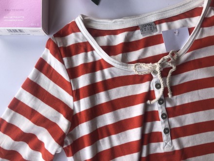Esprit mornarska bluza Nova sa etiketom pruge bele i cr