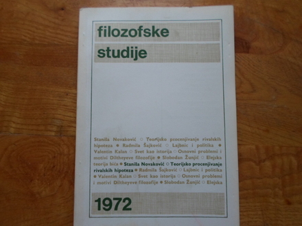 FILOZOFSKE STUDIJE  GODINA 1972