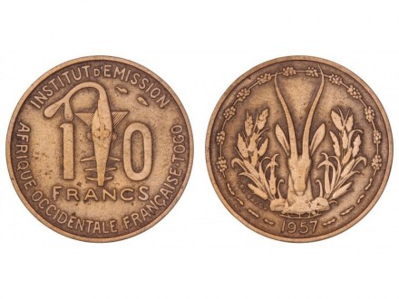 FRANCUSKA ZAPADNA AFRIKA 10 francs 1957