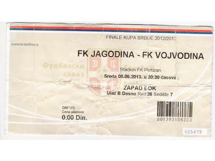 FUDBAL: JAGODINA - VOJVODINA (finale kupa) 08.05.2013