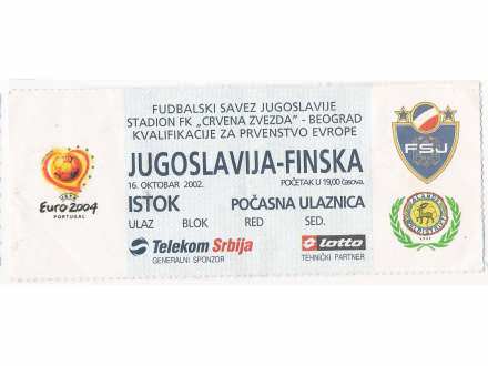 FUDBAL: JUGOSLAVIJA - FINSKA 16.10.2002