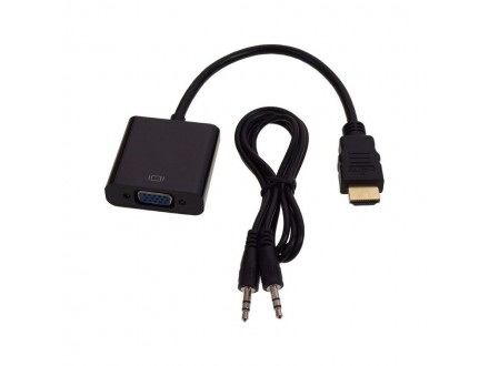Fast Asia Adapter-konvertor HDMI (M) - VGA (F) + Audio kabl 3.5mm crni