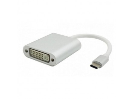 Fast Asia Adapter - konvertor USB 3.1 tip C (M) - DVI (F) srebrni