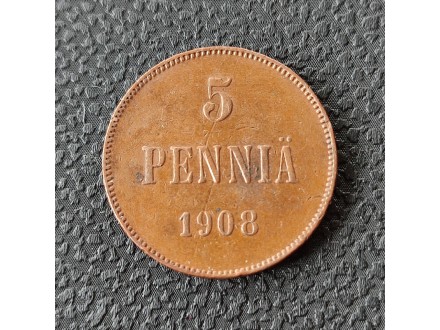 Finska 5 PENNIA 1908