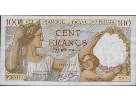 Francuska 100 Francs 1941. VF++/XF.