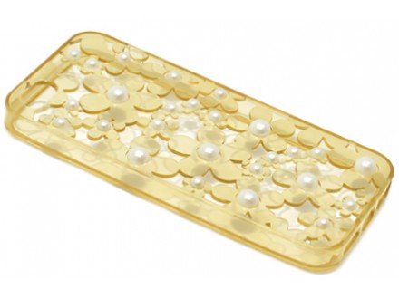 Futrola silikon Flower Pearl za Iphone 5G/5S/SE zlatna