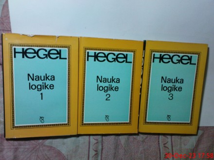 G.V.F.  HEGEL   -  NAUKA LOGIKE  1  -  3