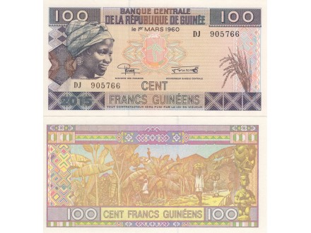 GUINEA 100 Francs 2015 UNC
