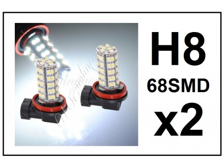 H8 LED Sijalica - 68 SMD dioda - 2 komada
