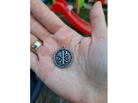Hristov monogram ogrlica 2.3cm,Chi-rho ogrlica
