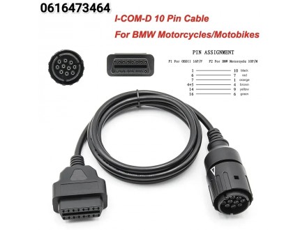 ICOM-D kabel za BMW 10 pin na 16 pin OBD2 za motocikle.