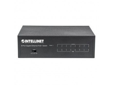 Intellinet 8-Port Giga Ethernet PoE+ Switch 60w + 17Kabl Patch, Cat6