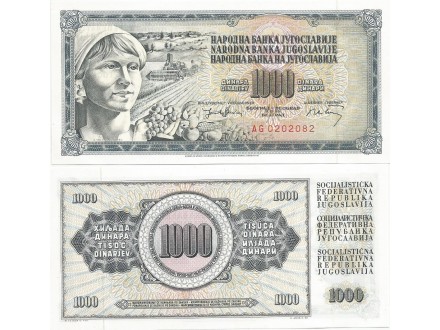 Jugoslavija 1000 dinara 1974. UNC