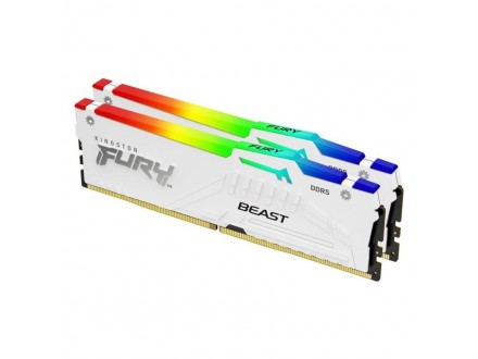 Kingston DIMM DDR5 64GB (2x32GB kit) 5200MT/s KF552C36BWEAK2-64 Fury Beast RGB White Expo