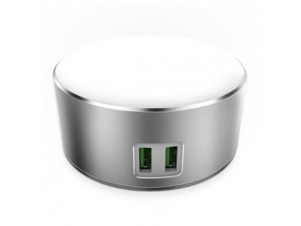 LDNIO USB Charger 2 Ports 5V/2.4A 12W with LED Lamp Silver