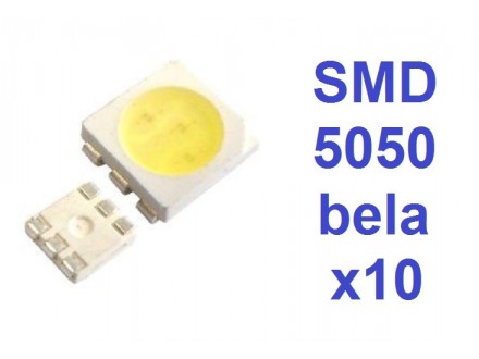 LED dioda 5050 - bela - SMD - 10 komada