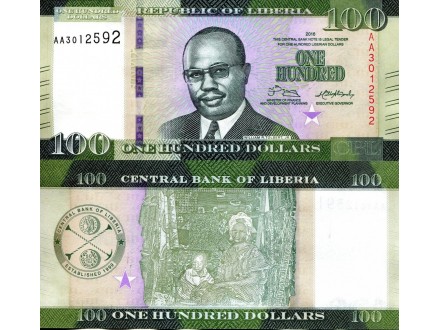 LIBERIA 100 Dollars 2016 UNC, P-34