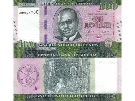 LIBERIA 100 Dollars 2022 UNC, P-30