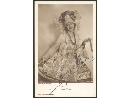 LYA MARA - glumica film POTPIS AUTOGRAM oko 1930