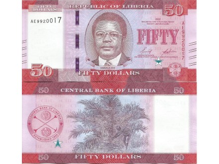 Liberia 50 dollars 2022. UNC